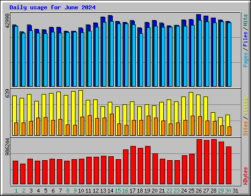 Daily usage for June 2024