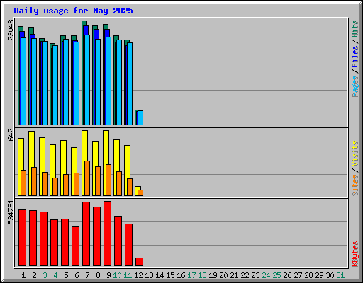 Daily usage for May 2025