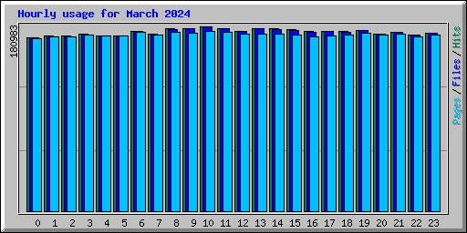 Hourly usage for March 2024