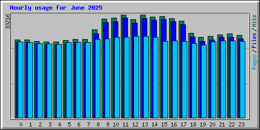 Hourly usage for June 2025